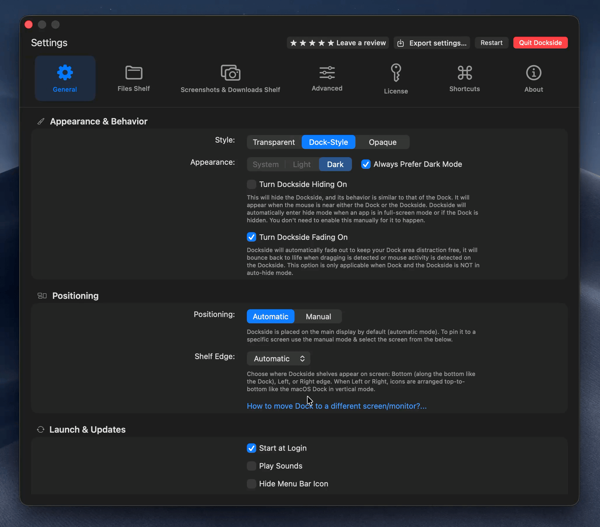 Customisation Settings Image